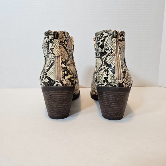 Mata Snakeskin, brown multi, Women's size 10, Bootie - Picture 5 of 9